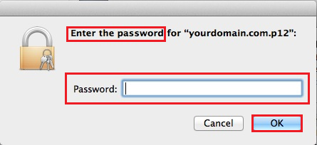 Mac Mavericks Введите сертификат экспорта пароля